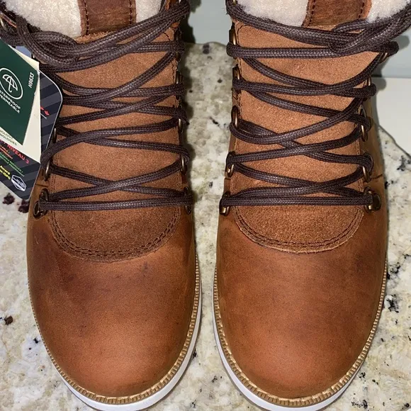 Kamik ARIEL F Waterproof Brown Leather Insulated Lightweight Snow Collar Boots 7