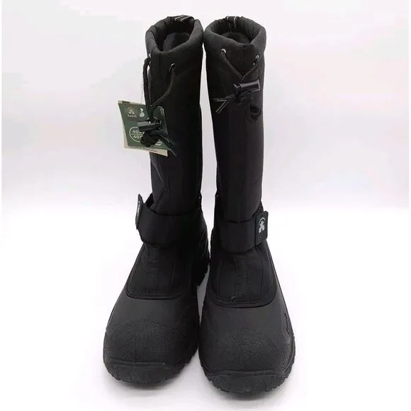 Kamik Mens‎ Size 11 Wide Greenbay 4W Snow Boots Black Waterproof Removable Liner