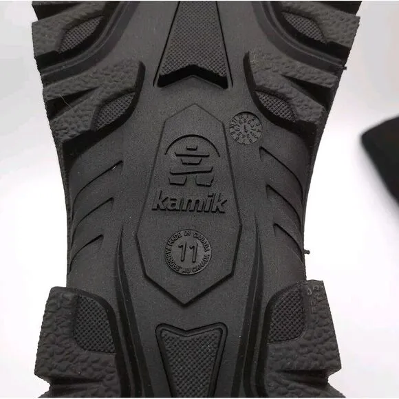 Kamik Mens‎ Size 11 Wide Greenbay 4W Snow Boots Black Waterproof Removable Liner