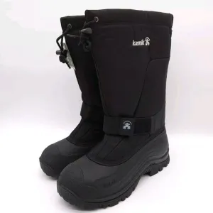 Kamik Mens‎ Size 11 Wide Greenbay 4W Snow Boots Black Waterproof Removable Liner