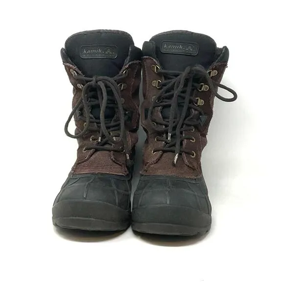 Kamik Nationplus Men’s Size 9 Waterproof Insulated Snow Rain Boots Brown