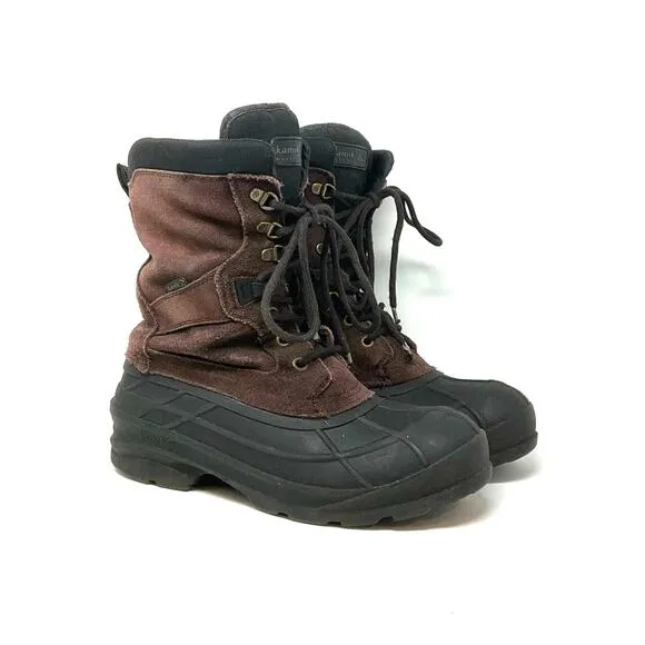Kamik Nationplus Men’s Size 9 Waterproof Insulated Snow Rain Boots Brown