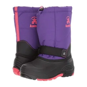 Kamik Snow Boots Girls 12 Purple Orchid Rocket Lug Sole Waterproof Lined