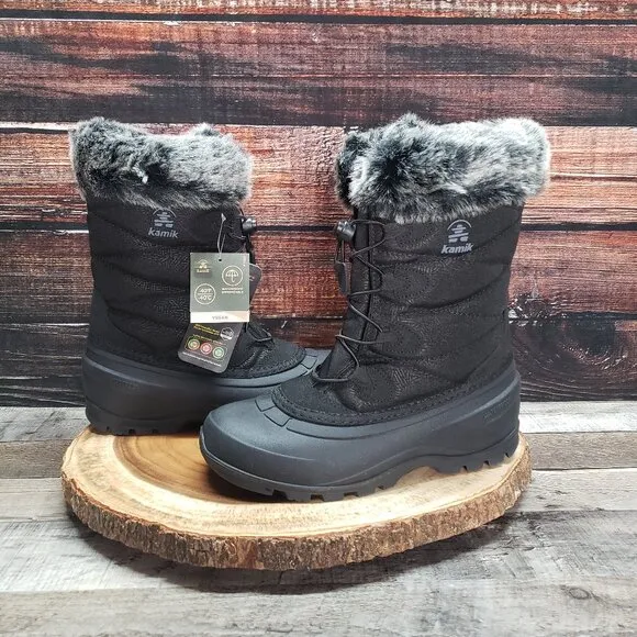 Kamik Womens Size 7 Momentum 3 Waterproof Insulated Outdoor Boots Black Vegan