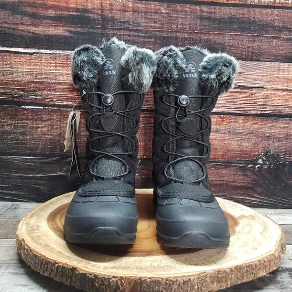 Kamik Womens Size 7 Momentum 3 Waterproof Insulated Outdoor Boots Black Vegan