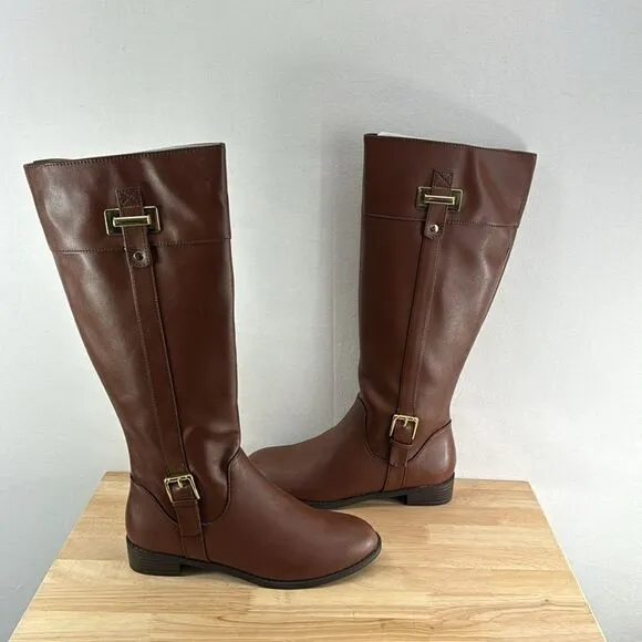 Karen Scott Deliee2 Riding Boots- Cognac-  Size 7 M- NIB