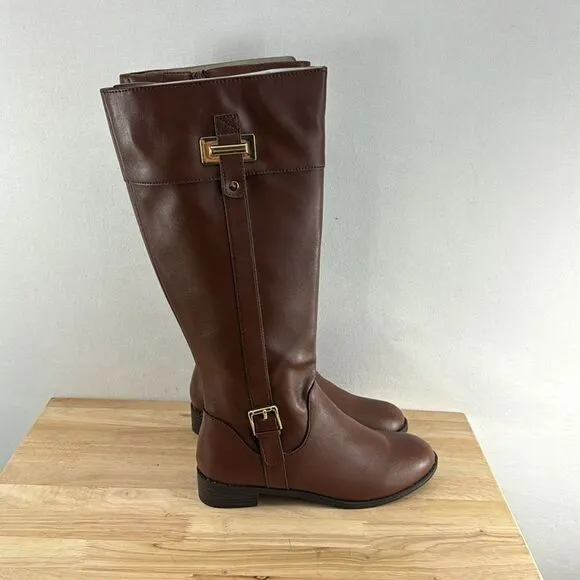 Karen Scott Deliee2 Riding Boots- Cognac-  Size 7 M- NIB