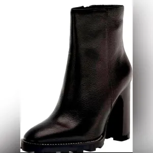 Karl Lagerfeld Black Heeled Boots with Chunky Block Heel