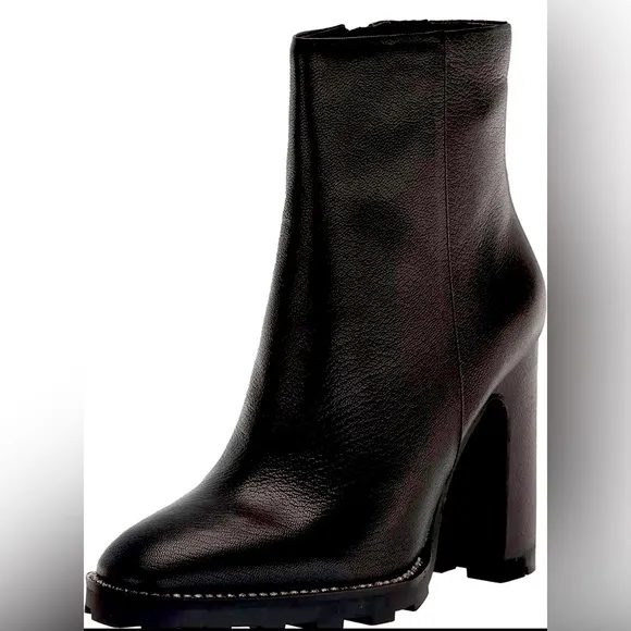 Karl Lagerfeld Black Heeled Boots with Chunky Block Heel