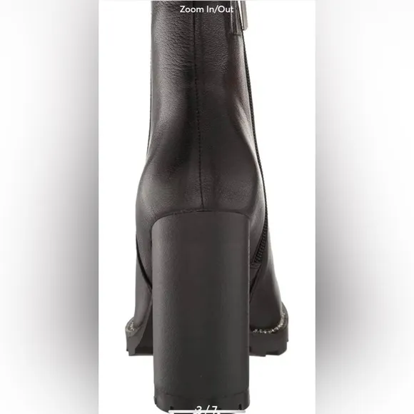Karl Lagerfeld Black Heeled Boots with Chunky Block Heel
