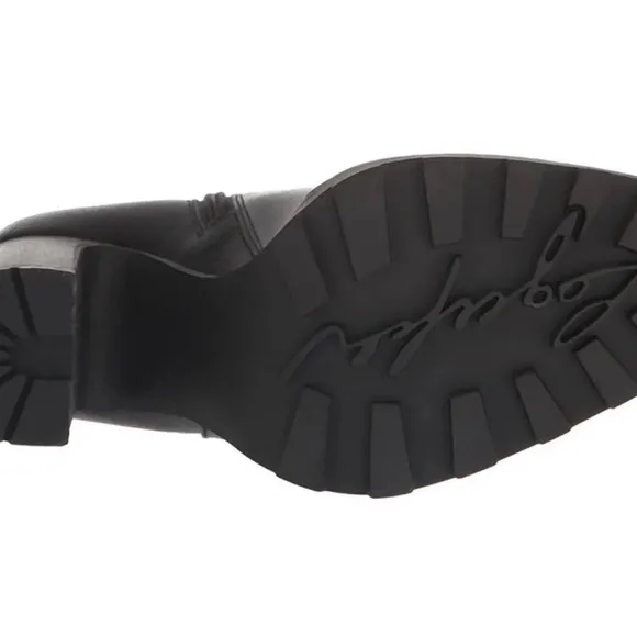 Karl Lagerfeld Black Heeled Boots with Chunky Block Heel