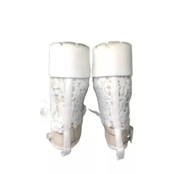Karl Lagerfeld Paris Parker Lace &amp; Plaid Boots Size 8 M Retail $169