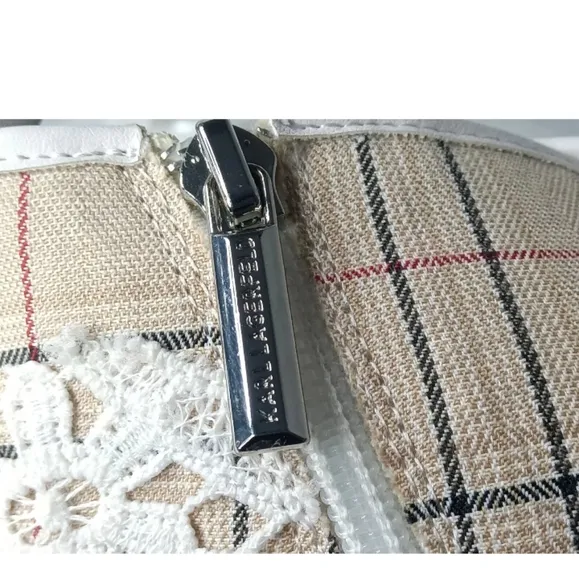 Karl Lagerfeld Paris Parker Lace &amp; Plaid Boots Size 8 M Retail $169