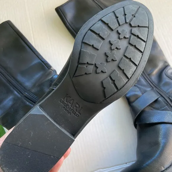 Karl Lagerfield MURET Ringed Riding Boots EUC
