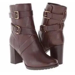 Kate Spade New Layne Mid Calf Lug Sole Buckle Boots 11M Brown $398