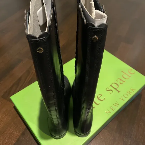 Kate Spade Rayna Black Knee High Riding Boots Size 7.5