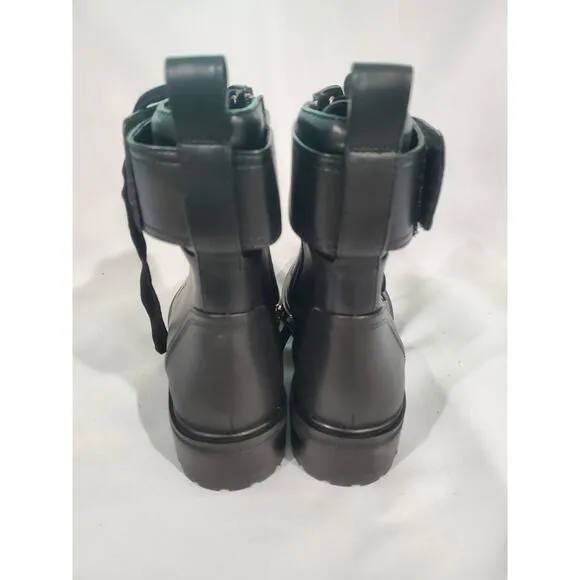 Kate Spade Womens Joplin Ankle Boots Lace Up Black Leather Lug Sole Size 7B.s58