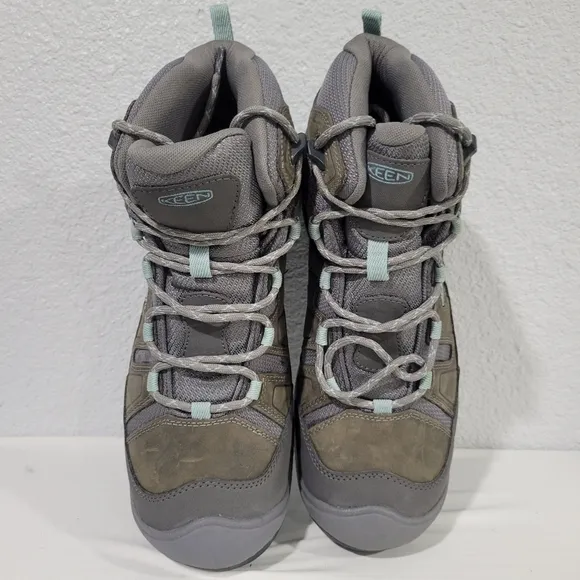 KEEN Circadia Mid Height Waterproof Hiking Boots Steel Grey/Blue Women size 111