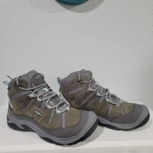 KEEN Circadia Mid Height Waterproof Hiking Boots Steel Grey/Blue Women size 111