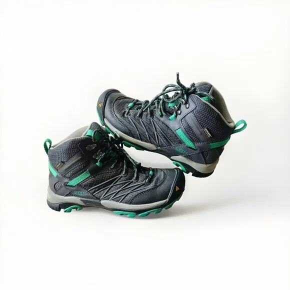 Keen Marshall Mid Hiking Boots Womens 6.5 Gray/Emerald Waterproof‎ Dry