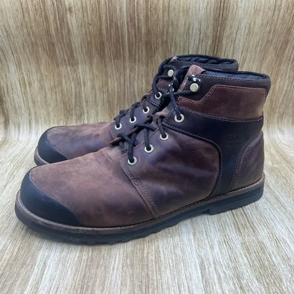 Keen The Rocker Boots Men's‎ Size 11.5 M Waterproof Leather Ankle Brown 1017488