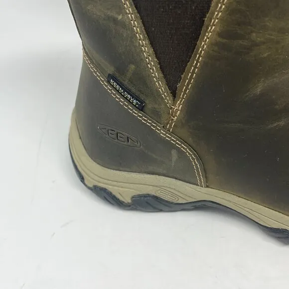Keen women's Greta Waterproof Chelsea Boots olive green 7