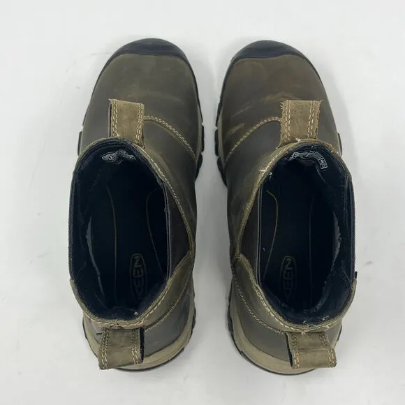 Keen women's Greta Waterproof Chelsea Boots olive green 7