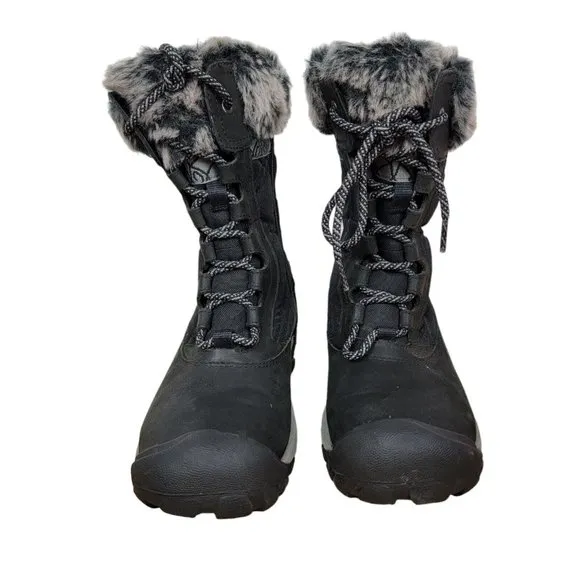 Keen Women’s Hoodoo III Black Winter Snow Boots Faux Fur Size 6 Insulated