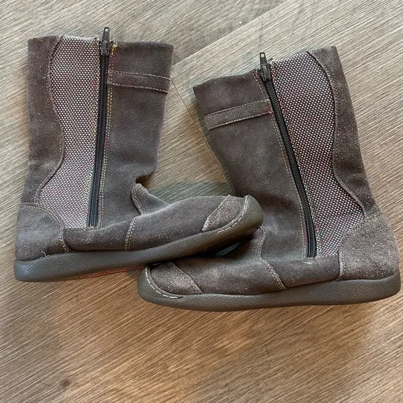 Keen Youth Leather Suede Side Zip Rainbow Riding Winter Boots
