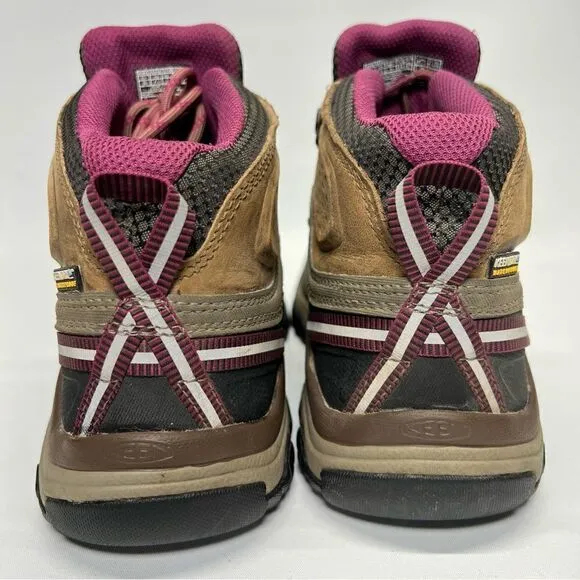 KEEN Womens Targhee III Mid Waterproof Hiking Boots in Weiss/Boysenberry 7.5