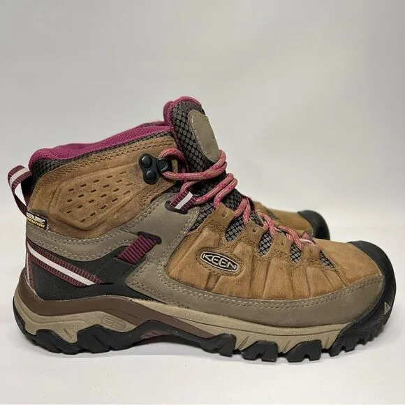 KEEN Womens Targhee III Mid Waterproof Hiking Boots in Weiss/Boysenberry 7.5