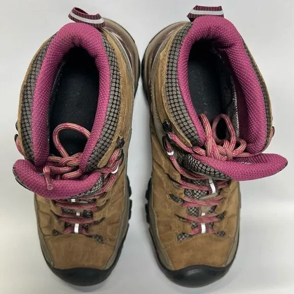 KEEN Womens Targhee III Mid Waterproof Hiking Boots in Weiss/Boysenberry 7.5