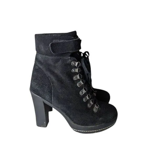 KELSI DAGGER Rane Black Suede Ankle Boot Size 8