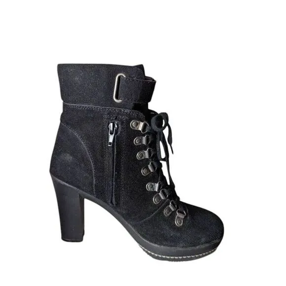 KELSI DAGGER Rane Black Suede Ankle Boot Size 8