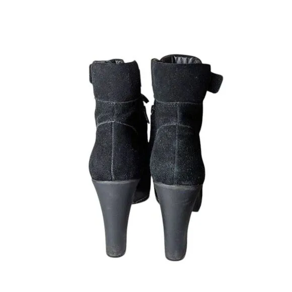 KELSI DAGGER Rane Black Suede Ankle Boot Size 8