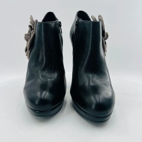 Kelsi Dagger Rosabella Platform With Flower Black Ankle Bootie Size 9