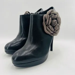 Kelsi Dagger Rosabella Platform With Flower Black Ankle Bootie Size 9
