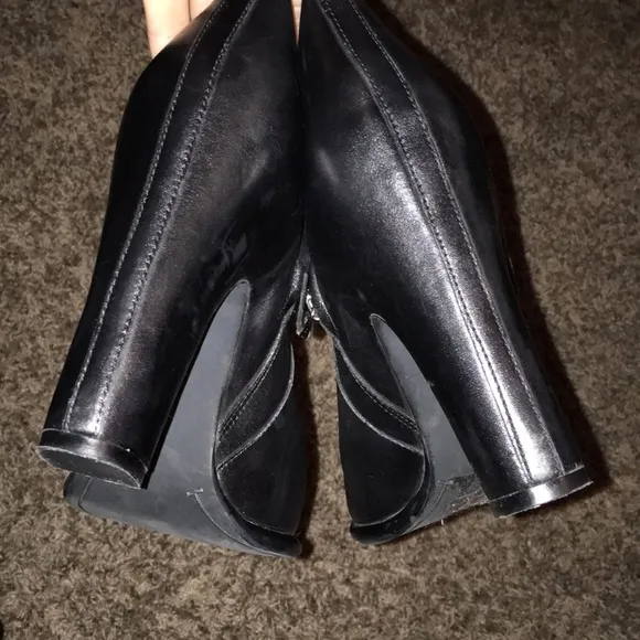 Kenneth Cole black real leather knee high boots