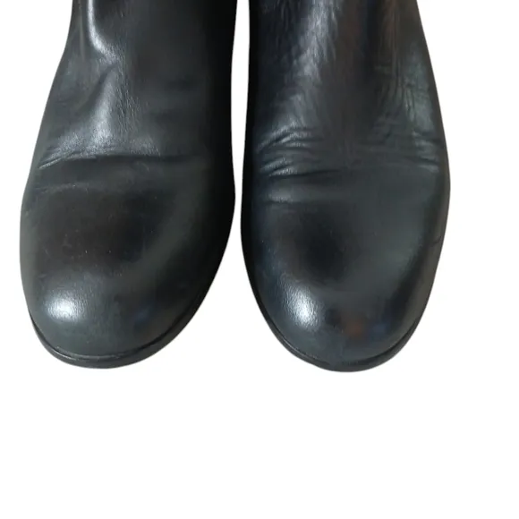 Kenneth Cole Black Riding Boots Full Grain Leather Knee High Boots size 6.5