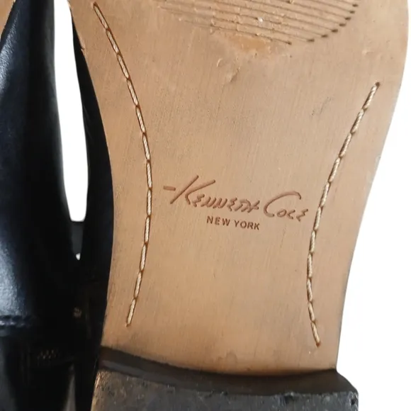 Kenneth Cole Black Riding Boots Full Grain Leather Knee High Boots size 6.5