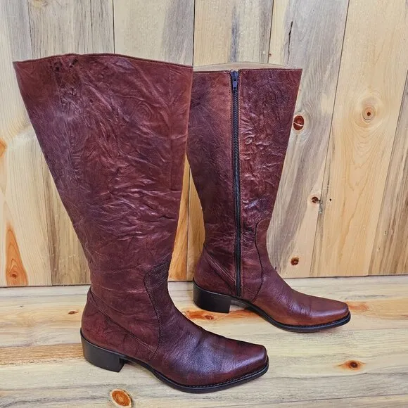 Kenneth Cole Brown Italian Leather Riding Boots