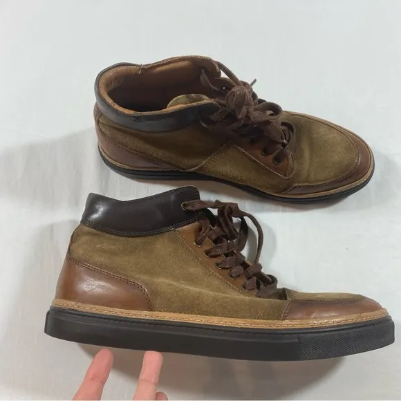 Kenneth Cole Leather Boots Men 9.5 Brown Suede lace up boots