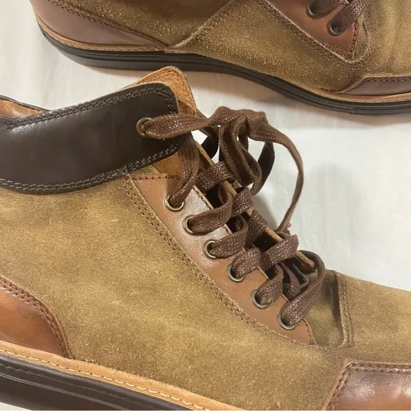 Kenneth Cole Leather Boots Men 9.5 Brown Suede lace up boots