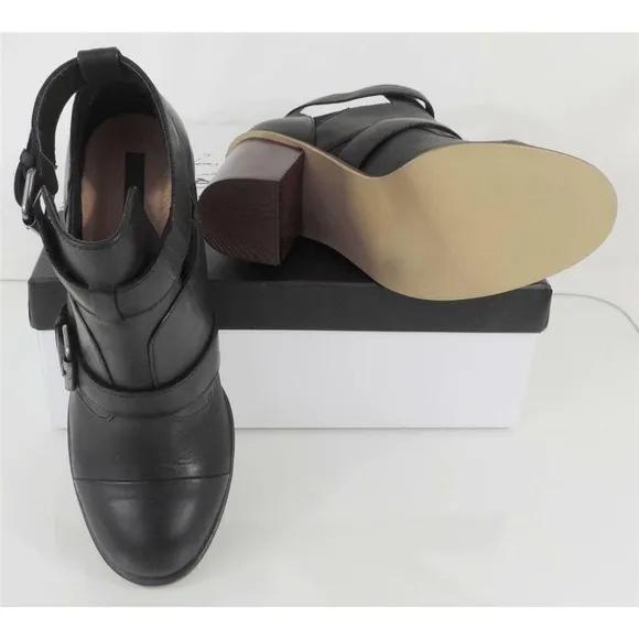 Kensie Cameron High Heel Sandals Booties Cut Out Details Leather Black Size 8