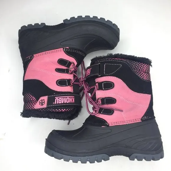 KHOMBU snow tracker girl's size 4 snow boots.