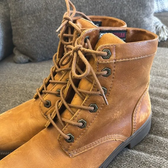 KODIAK Waterproof Combat Boots Womens Taupe Leather Thinsulate Insulated Sz 8.5