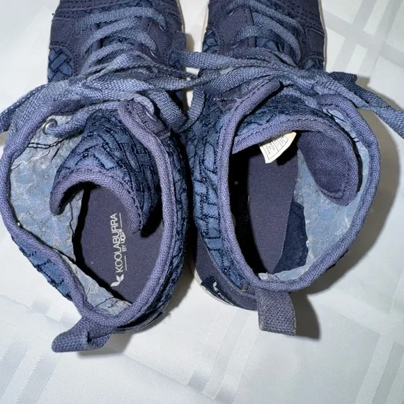 Koolaburra Blue Textured Boots with Cream Sole