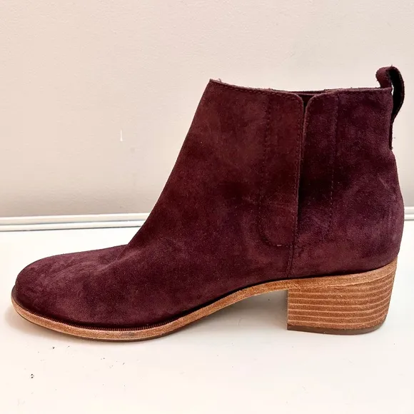 Kork-Ease Burgundy Women’s Comfort Slip on leather Upper Mindo Suede Boots sz 10
