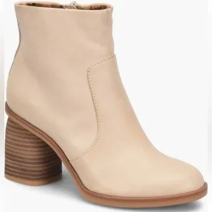Kork-Ease Cream Heeled Boots with Suede Finish