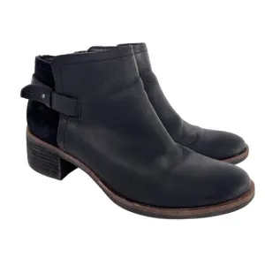 Kork-Ease Korks Sonya Black Leather and Suede Ankle Boots Booties Womens Size 7